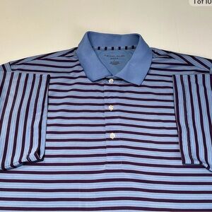 Nicolas Men's Striped Polo Shirt - Blue and Black